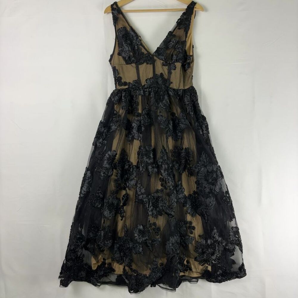 MODA ME COUTURE Women's Romantic Floral Mesh Dress